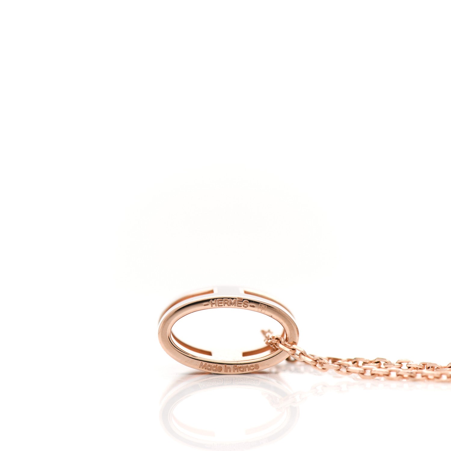 Hermes Lacquered Rose Gold Pop H Pendant Necklace Black 4 of 5