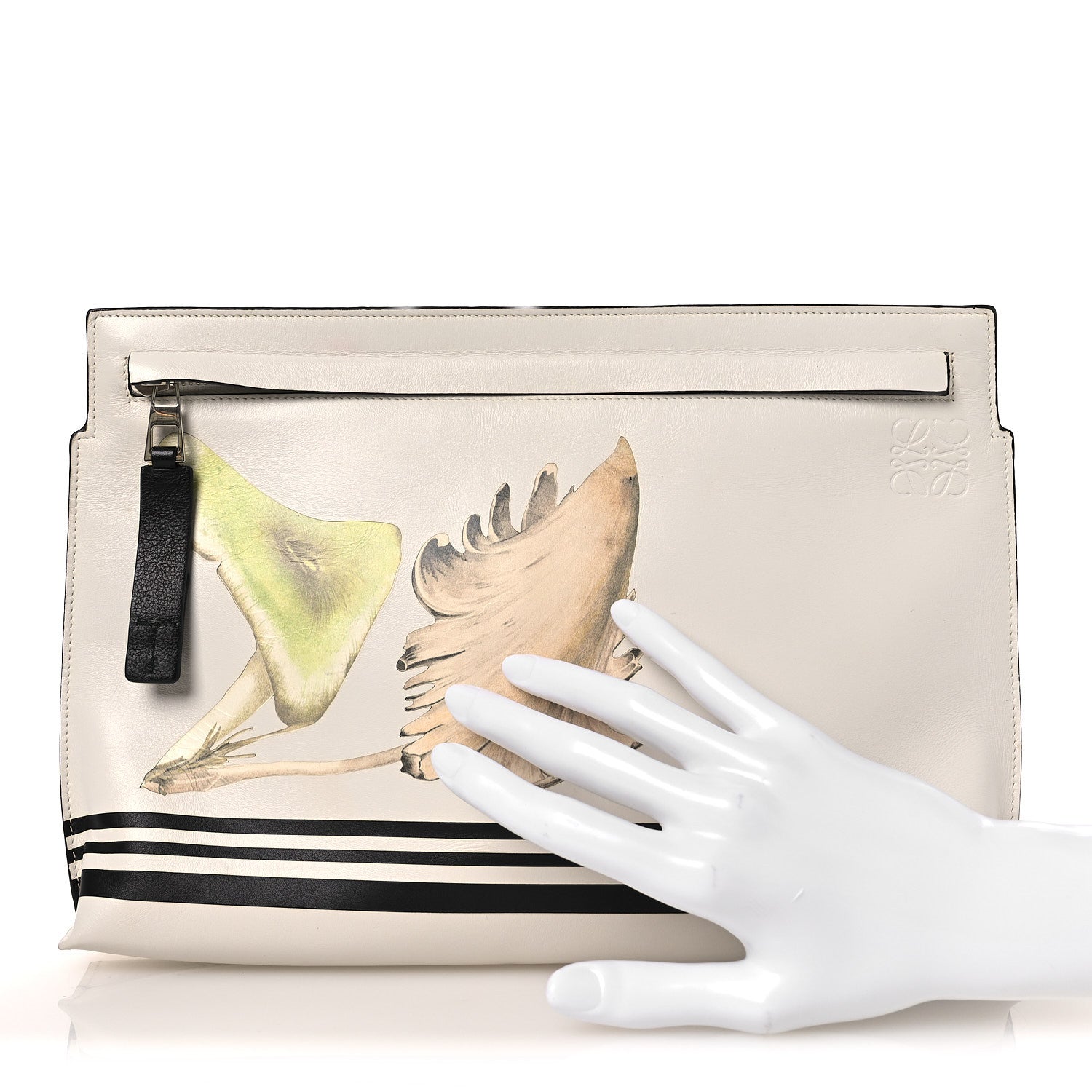 Loewe Calfskin Mushroom T Pouch Bag White 2 of 10