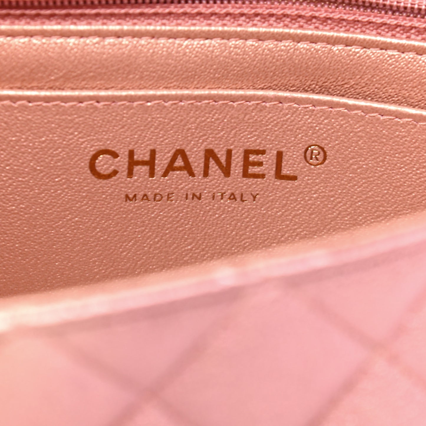 Metallic Lambskin Quilted Ombre Mini Rectangular Flap Pink