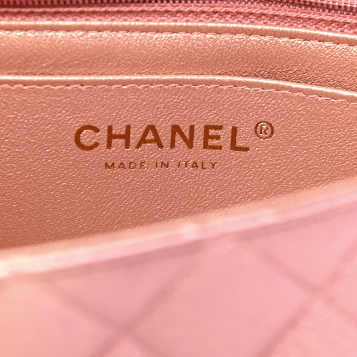 Chanel Metallic Lambskin Quilted Ombre Mini Rectangular Flap Pink 5 of 6