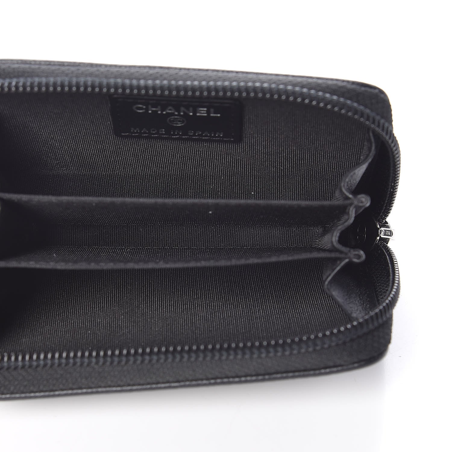 Chanel Caviar Timeless CC Zip Around Coin Purse Black 5 of 8