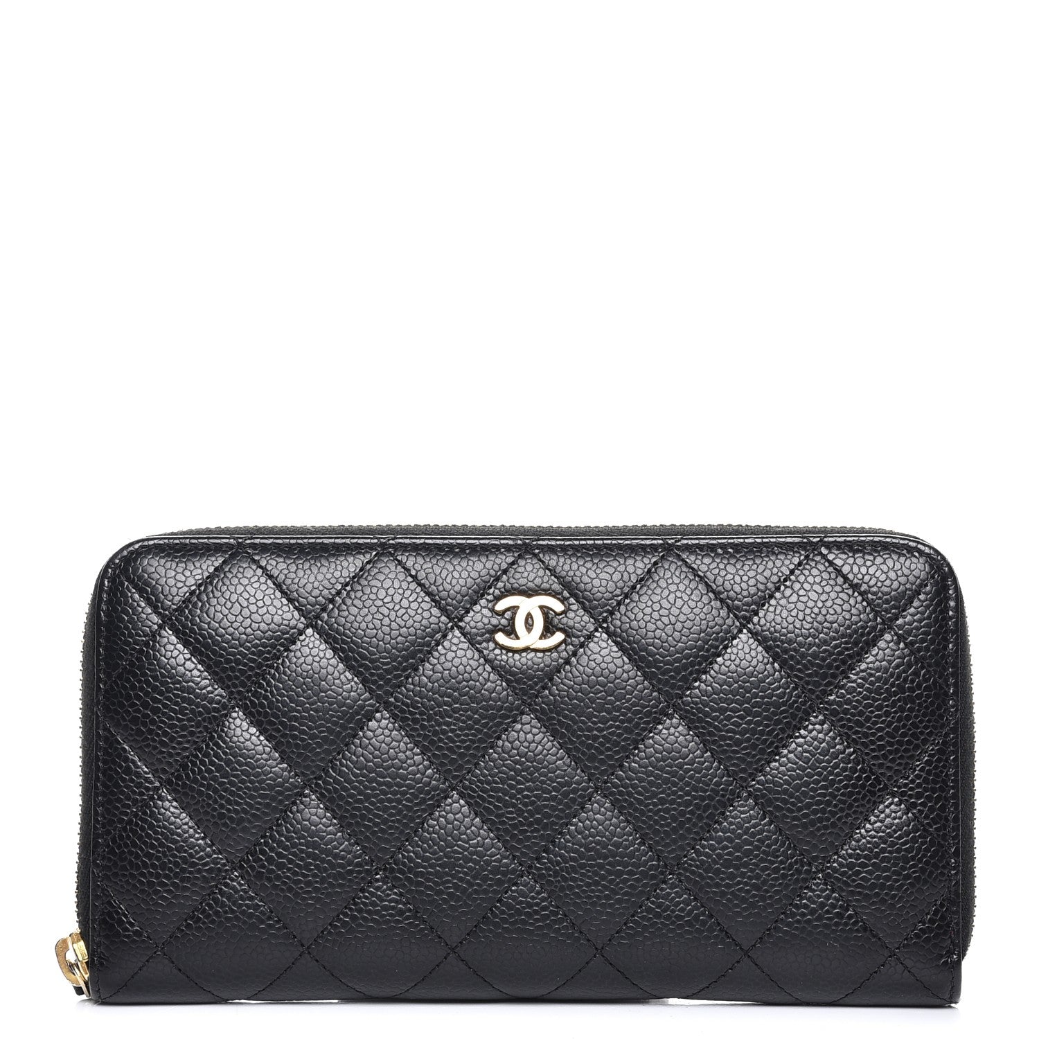 Chanel Caviar Quilted Large Gusset Zip Around Wallet Black 1 of 8