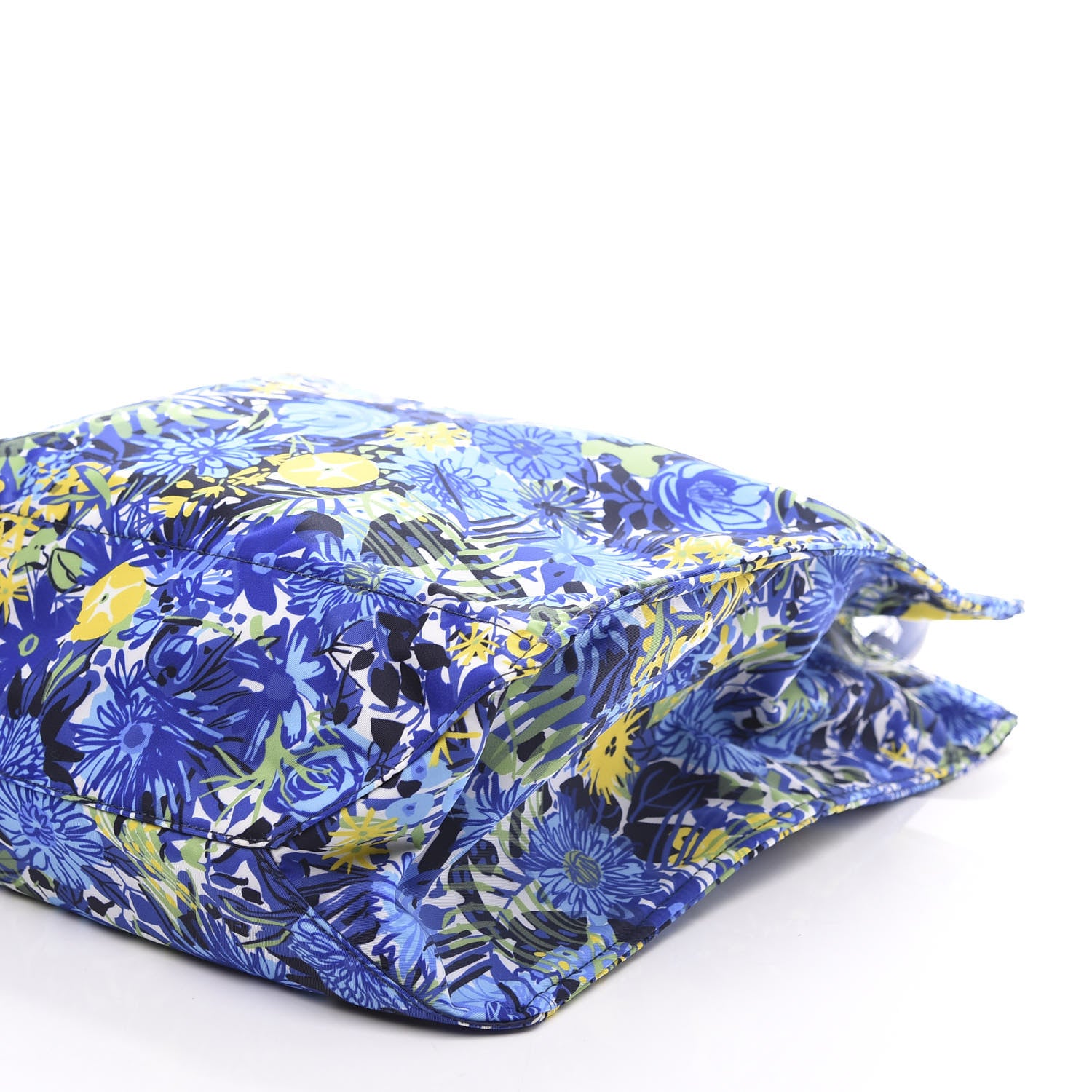 Prada Tessuto Nylon Saffiano Floral Print Tote Bluette Dis Primule 8 of 9
