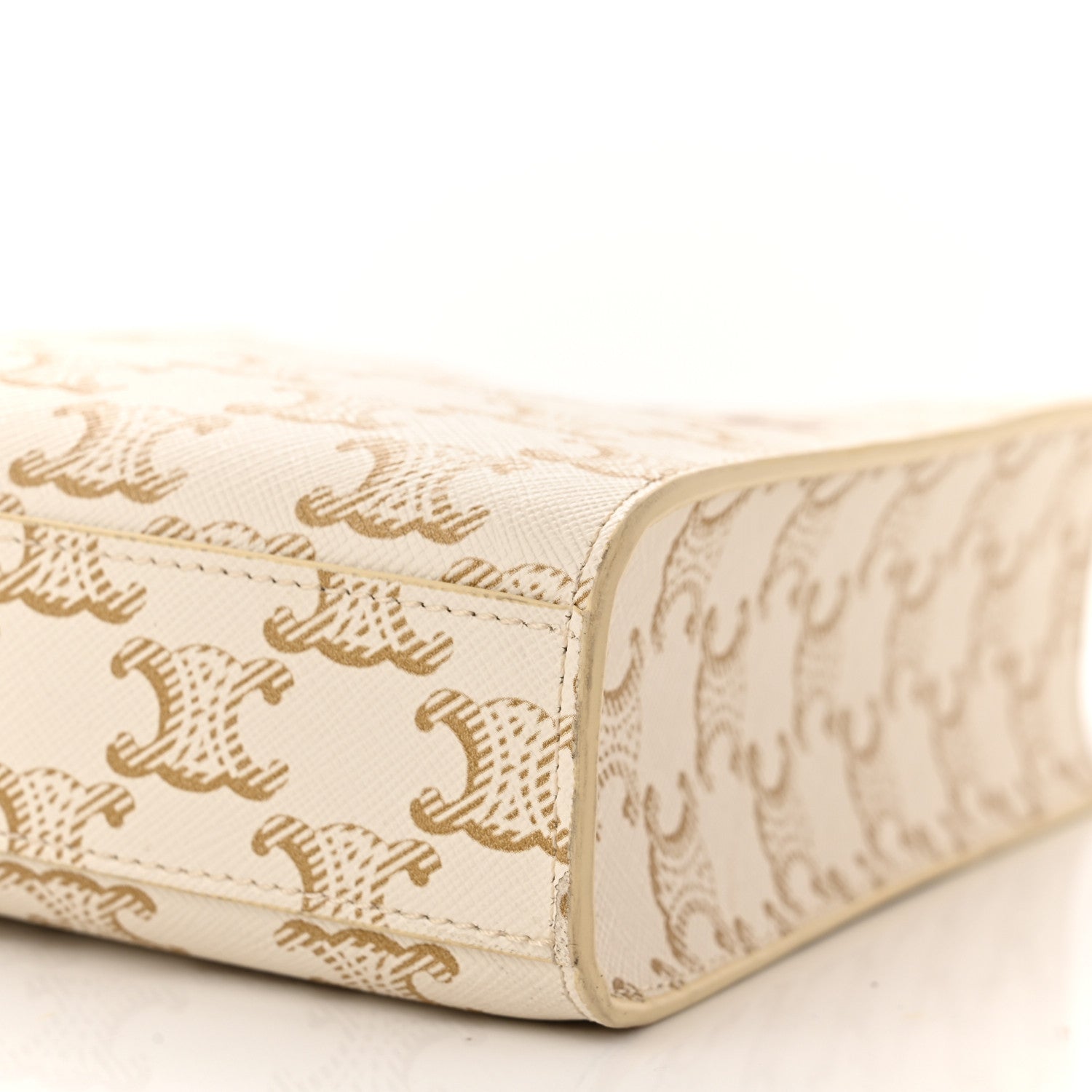 Celine Triomphe Canvas Calfskin Mini Vertical Cabas White 8 of 8