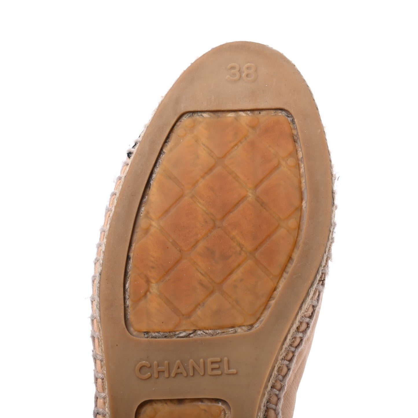 Lambskin CC Espadrilles 38 Beige Black