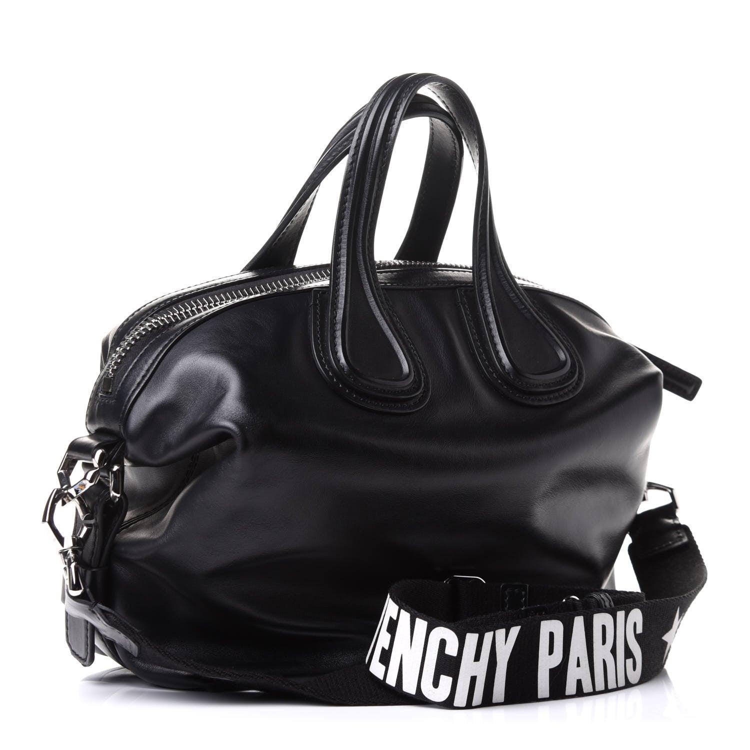Givenchy Waxed Calfskin Medium Nightingale Logo Strap Black 3 of 10