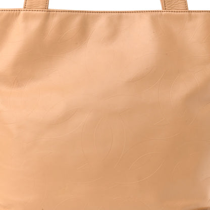 Chanel Calfskin Embossed CC Shoulder Bag Beige 8 of 11