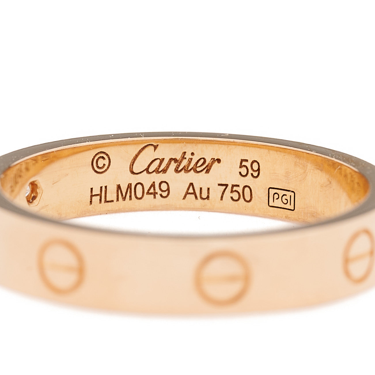 Cartier 18K Pink Gold Diamond 4mm LOVE Wedding Band Ring 59 8.75 4 of 4