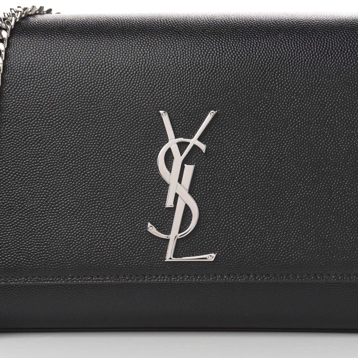 Grain De Poudre Medium Classic Monogram Kate Satchel Black