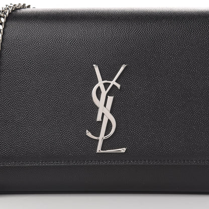 Saint Laurent Grain De Poudre Medium Classic Monogram Kate Satchel Black 10 of 10