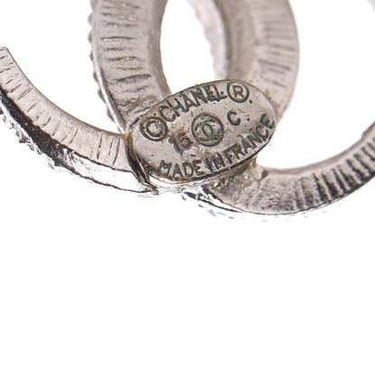 Chanel Crystal Timeless CC Earrings Silver 4 of 4