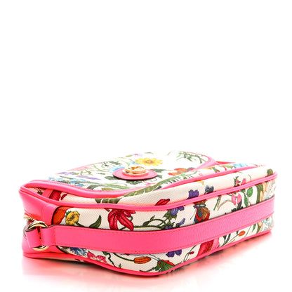 Gucci Canvas Flora Floral Shoulder Bag White Fuchsia Fluo 4 of 9