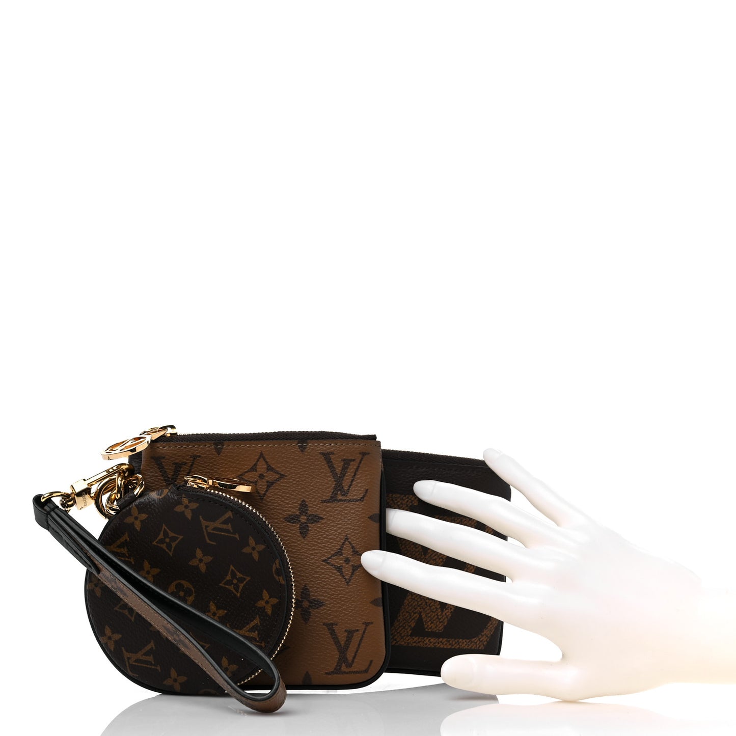 Reverse Monogram Giant Trio Pouch