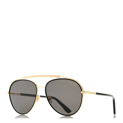Tom Ford Metal Polarized Aviator Curtis TF748 Sunglasses Gold Black 1 of 8