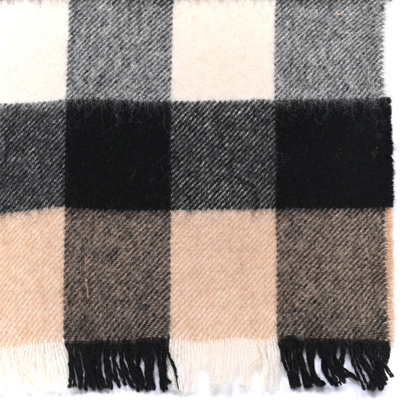 Cashmere Giant Exploded Check Scarf Camel