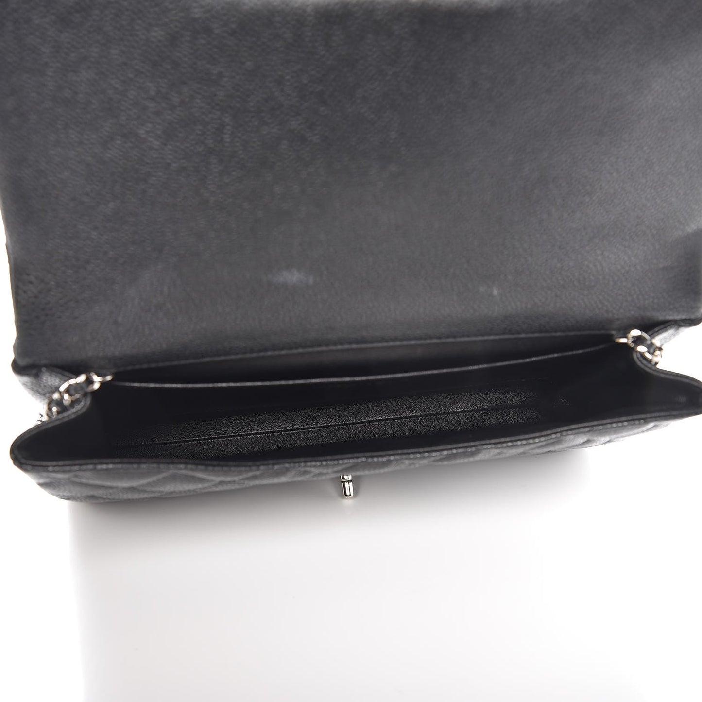 Caviar Quilted Clutch With Chain Flap Black