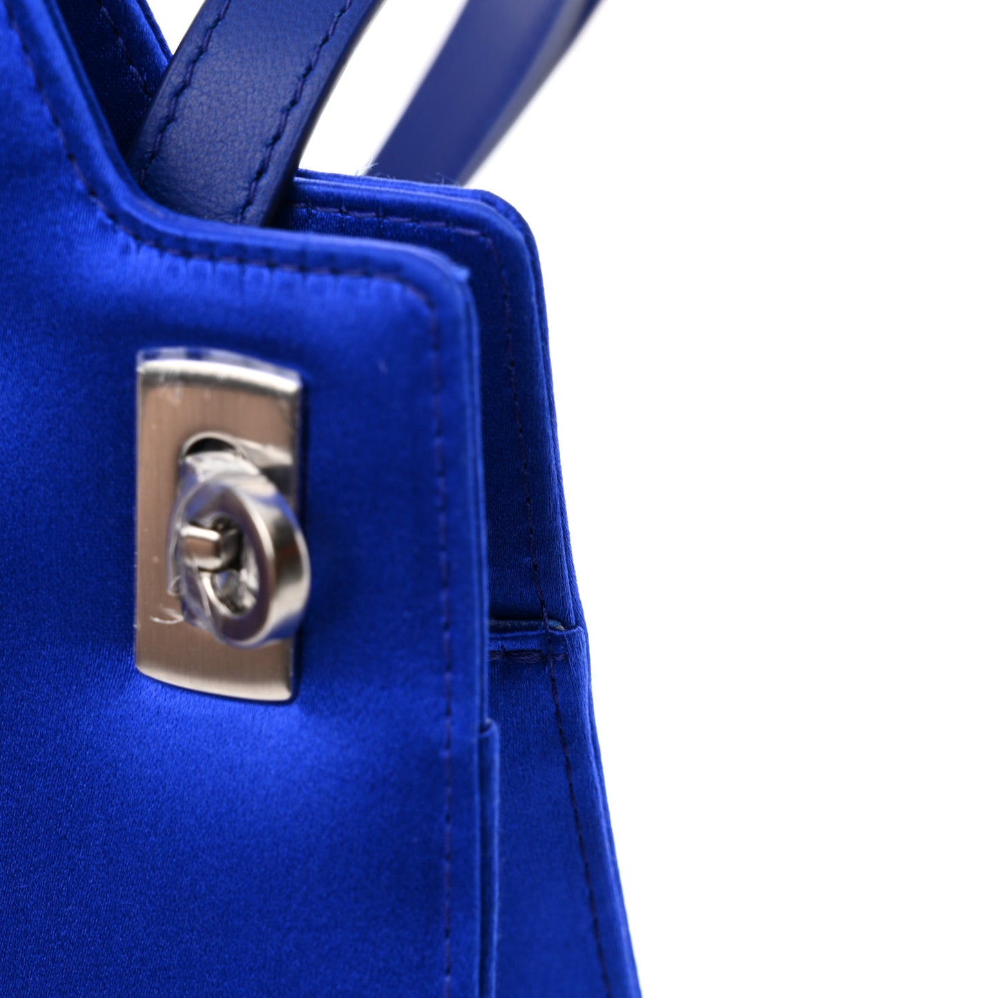 Satin Mini Wanda Top Handle Bag Blue Elettrico