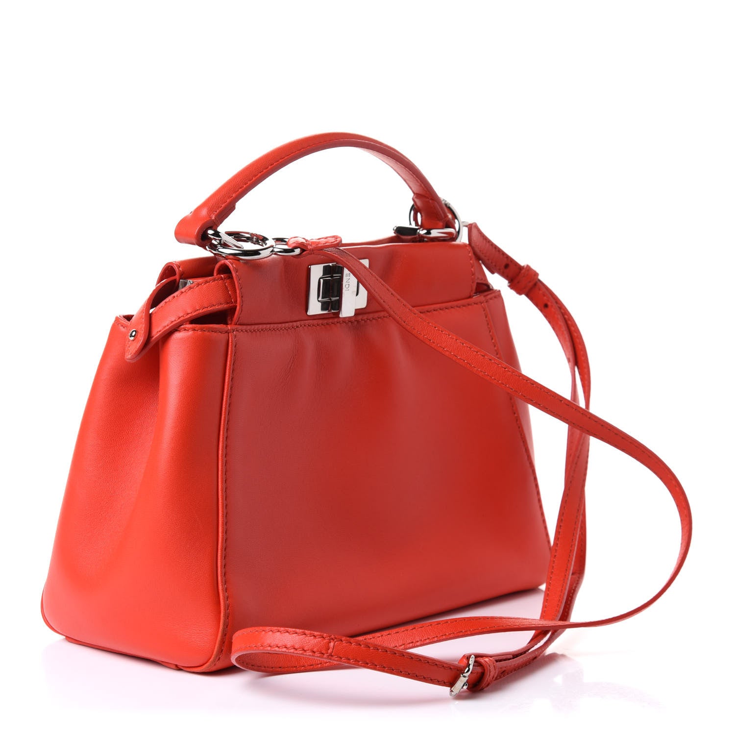 Fendi Nappa Mini Peekaboo Iconic Satchel Papavero 3 of 10