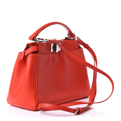 Fendi Nappa Mini Peekaboo Iconic Satchel Papavero 3 of 10