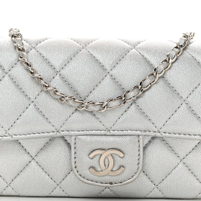 Chanel Metallic Lambskin Quilted Glasses Case With Chain Silver 8 of 11