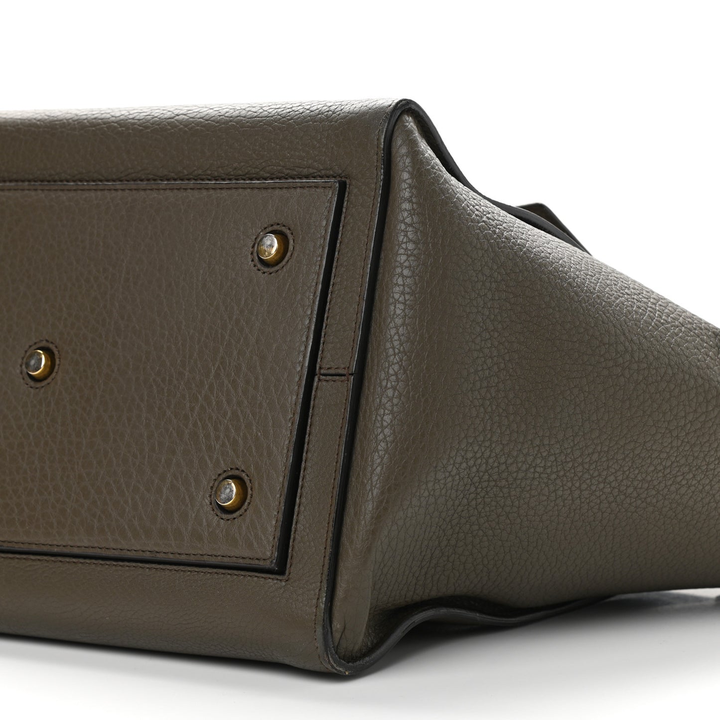 Crisped Calfskin Large Tie Knot Tote Dark Khaki