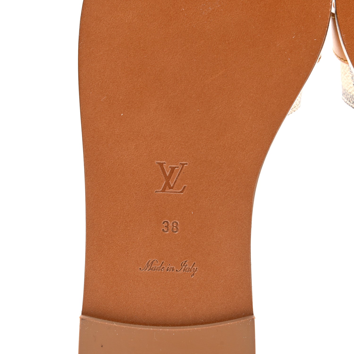 Louis Vuitton Damier Azur Vachetta Lock Flat Mule 38 6 of 8