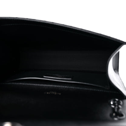 Saint Laurent Grain De Poudre Textured Mixed Matelasse Triquilt Medium Monogram Monochrome Satchel Black 5 of 9