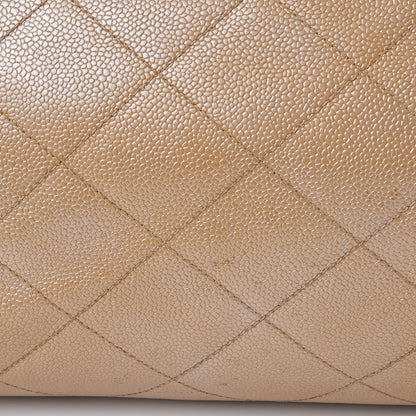 Chanel Metallic Caviar Quilted Shopping Tote Beige 12 of 14