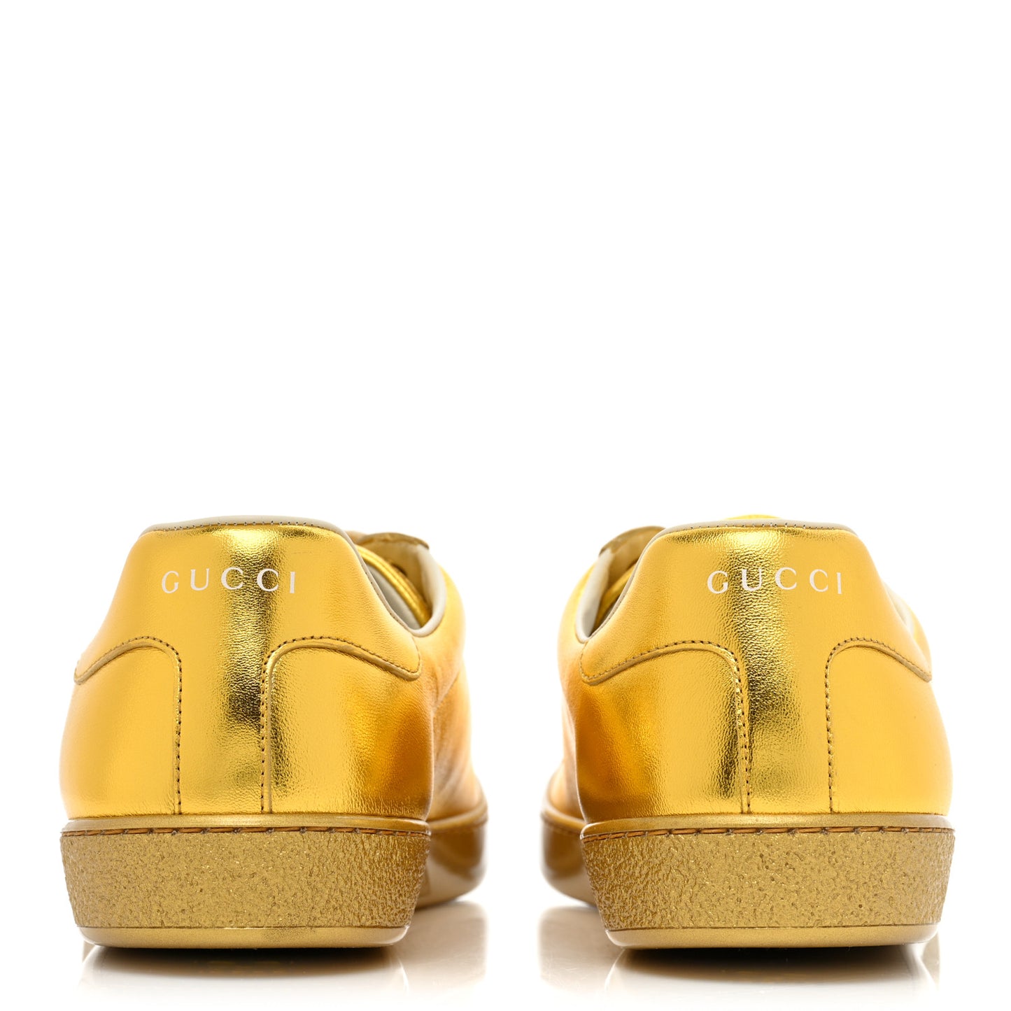 Metallic Nappa Interlocking G Perforated Mens Ace Sneakers 11.5 Oro Vecchio