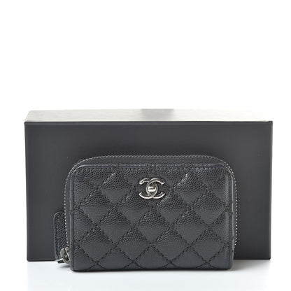 Chanel Caviar Stitched Zip Coin Purse Black 8 of 8