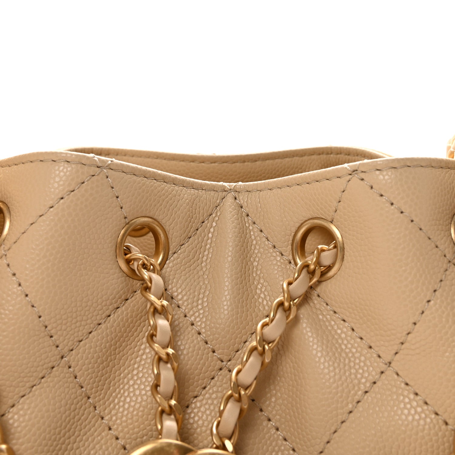 Chanel Caviar Quilted Mini Chanel 25 Handbag Beige 8 of 11