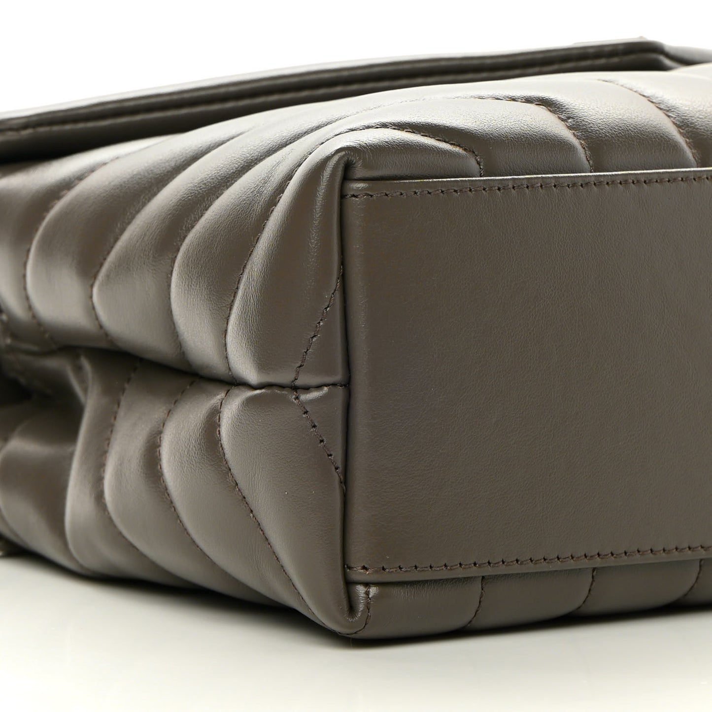 Calfskin Y Quilted Monogram Small Loulou Chain Satchel Taupe