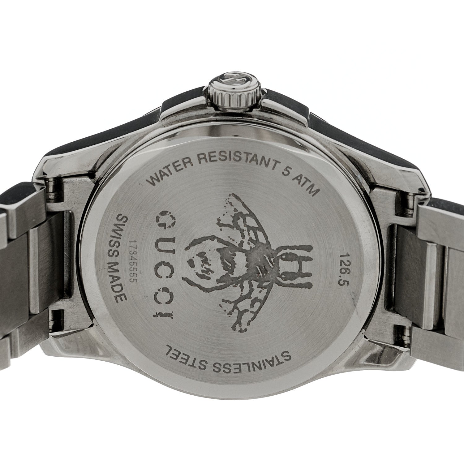 Gucci Stainless Steel 27mm G-Timeless Charm Quartz Watch Black 4 of 5