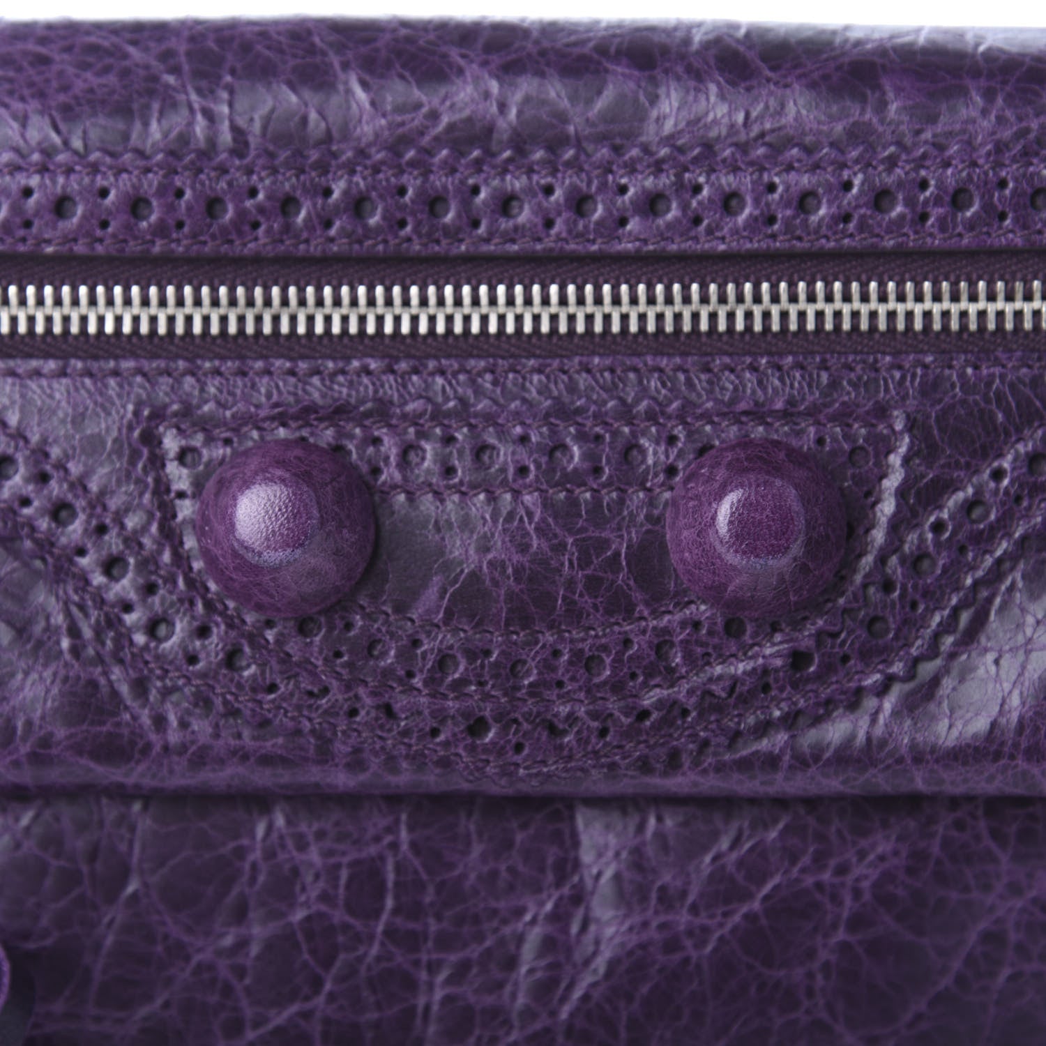 Balenciaga Agneau Giant Brogues Hardware Envelope Clutch Raisin 10 of 10