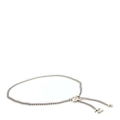 Chanel Enamel CC Ceinture Fantai Adjustable Belt Silver White 1 of 4
