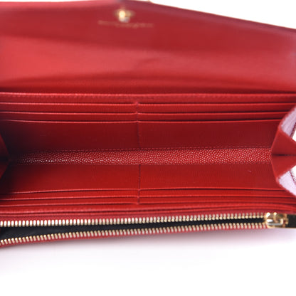 Saint Laurent Grain De Poudre Matelasse Chevron Monogram Flap Wallet Red 5 of 15