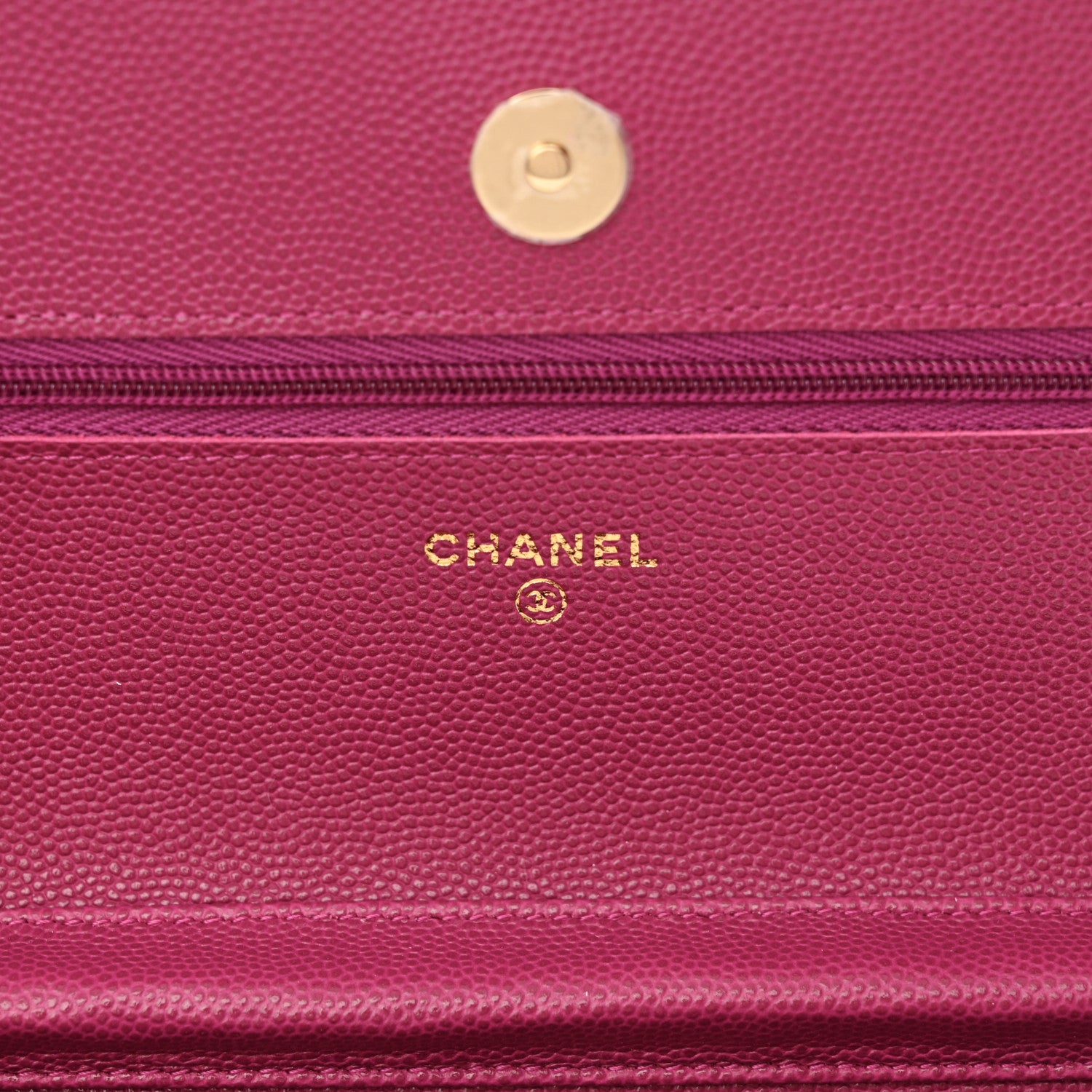 Chanel Caviar Quilted Chain CC Quilted Wallet On Chain WOC Fuchsia 6 of 12