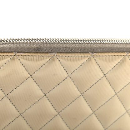 Chanel Striated Patent Zip Around Wallet Gold 18 of 22