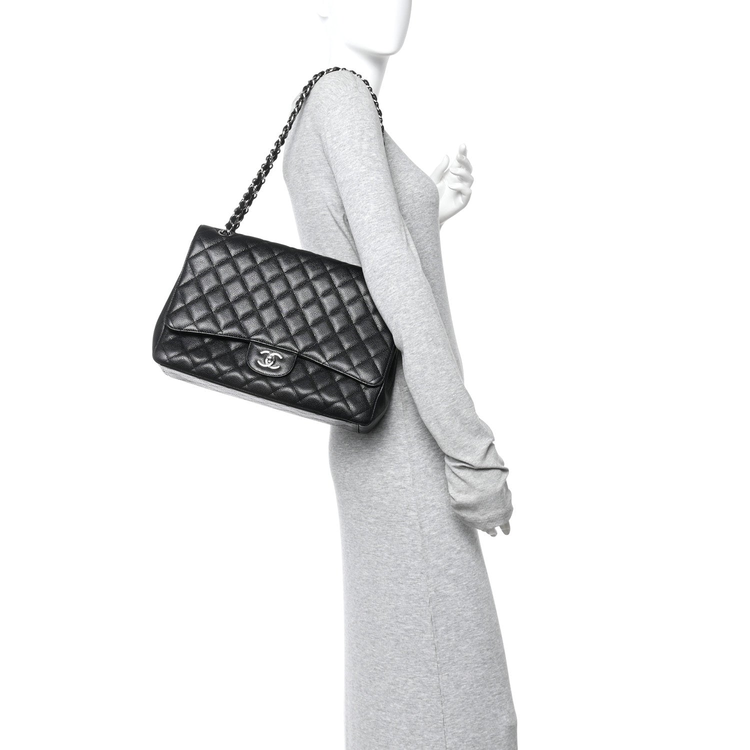 Chanel Caviar Maxi Single Flap Black 2 of 10