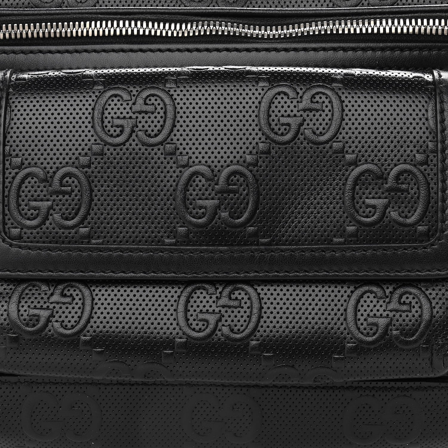 Gucci Calfskin GG Tennis Embossed Pocket Belt Bag Black 8 of 10