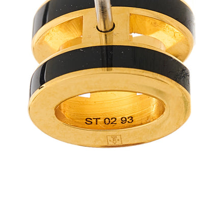 Hermes Gold Lacquered Mini Pop H Earrings Black 4 of 5