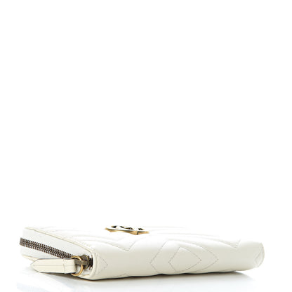 Gucci Calfskin Matelasse GG Marmont Zip Around Wallet White 4 of 7