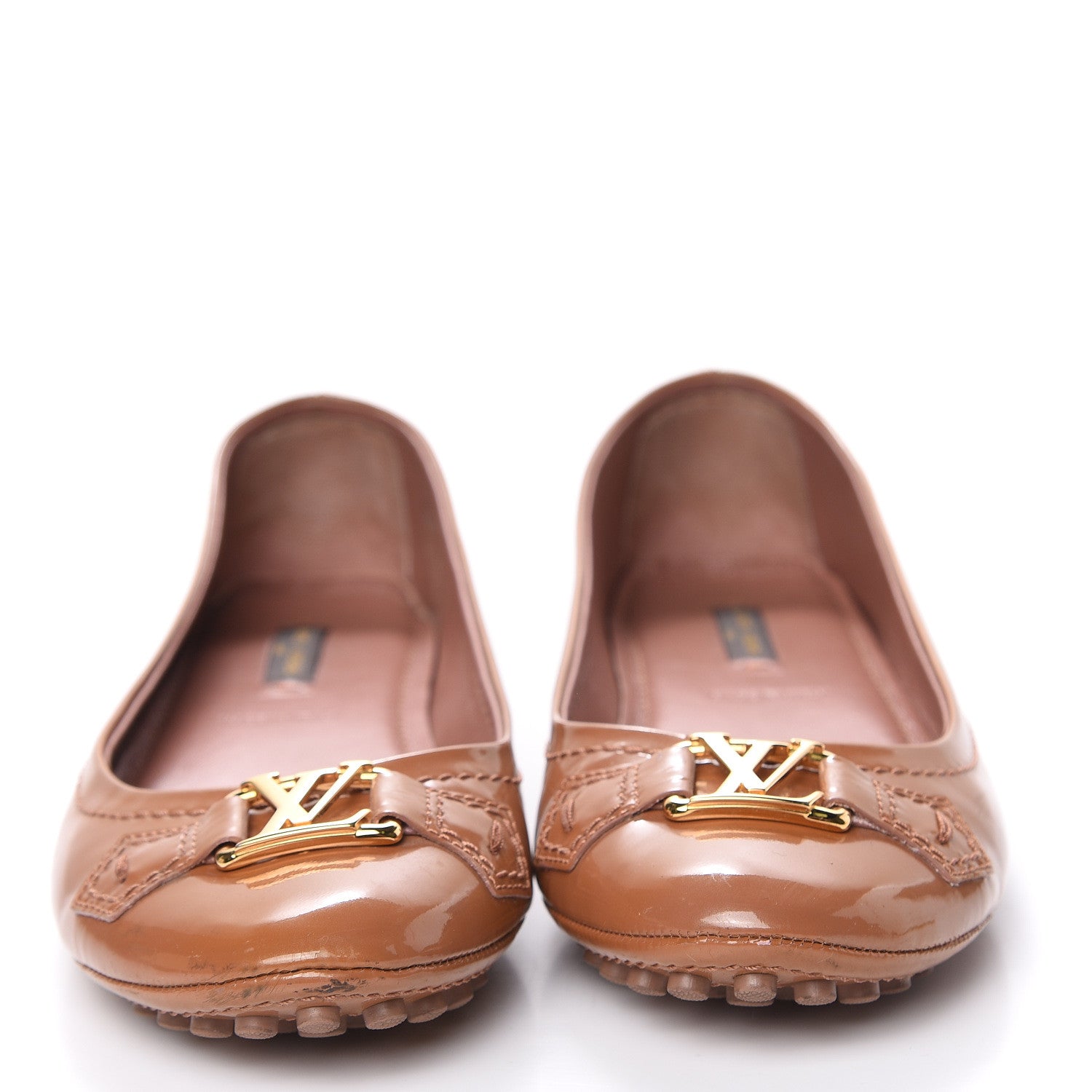 Louis Vuitton Patent Calfskin Oxford Ballerina Flats 38 Rose Velours 2 of 14