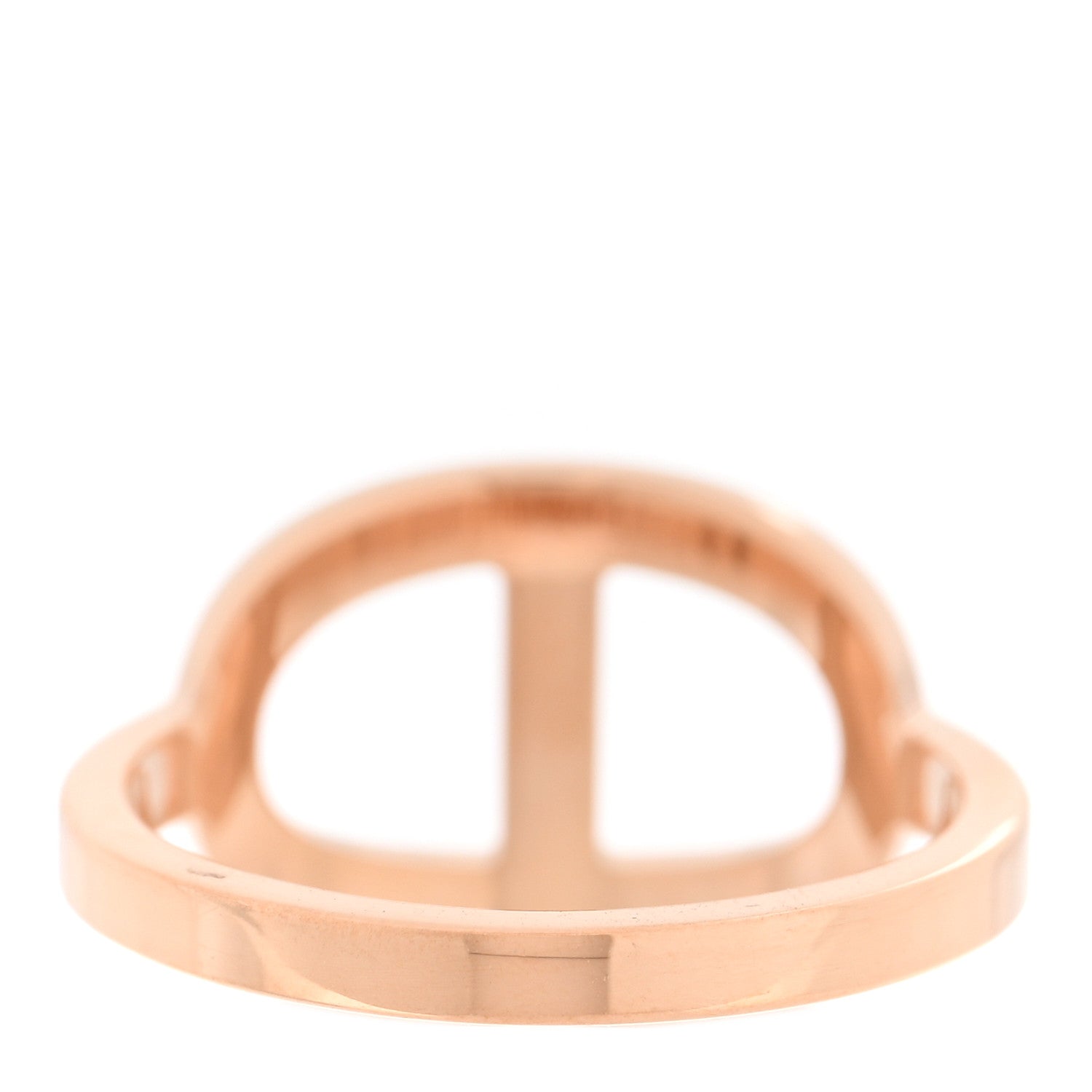 Hermes 18K Rose Gold Diamond MM Chaine d'Ancre Contour Ring 49 5 3 of 4
