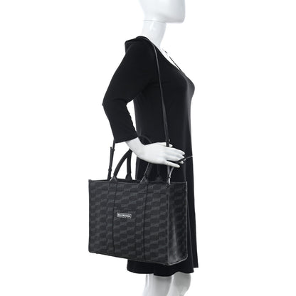 Balenciaga Coated Canvas BB Monogram Hardware Tote Black White 2 of 9