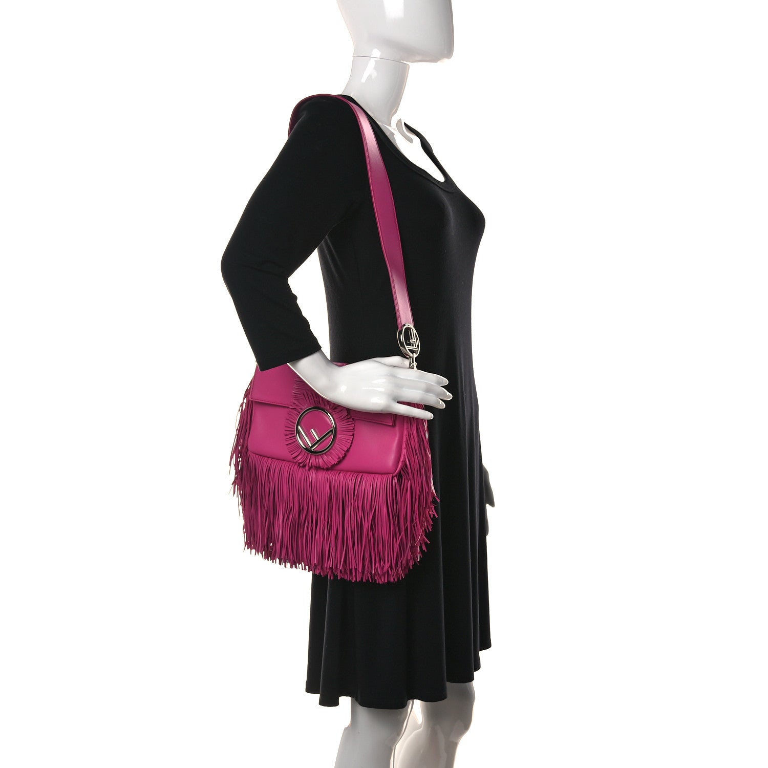 Fendi Nappa F is Fendi Fringe Baguette Pink 2 of 11