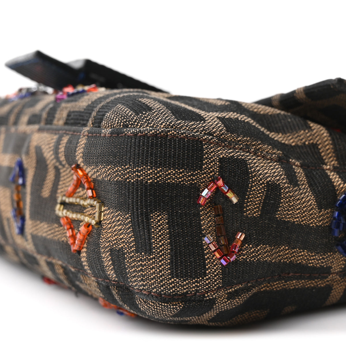 Lizard Zucca Crystal Beaded Baguette Tobacco Multicolor