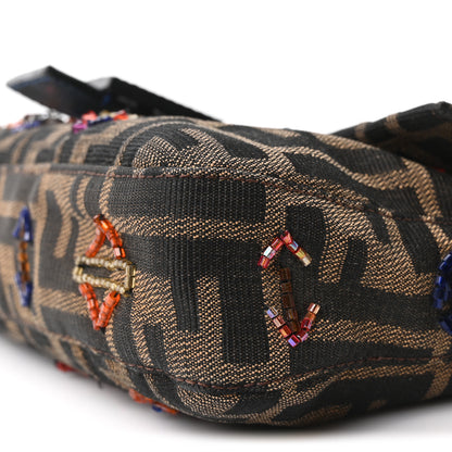 Fendi Lizard Zucca Crystal Beaded Baguette Tobacco Multicolor 9 of 9