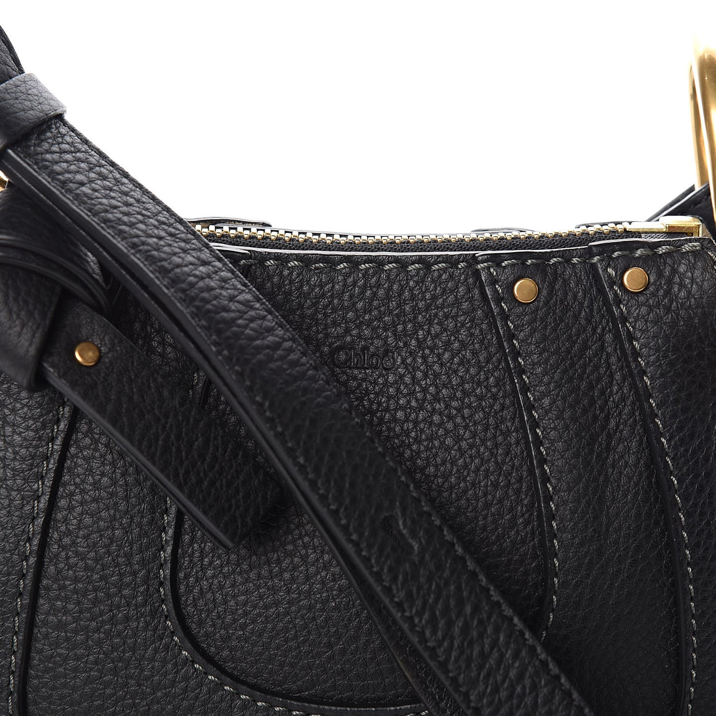 Grained Calfskin Nano Hayley Hobo Black