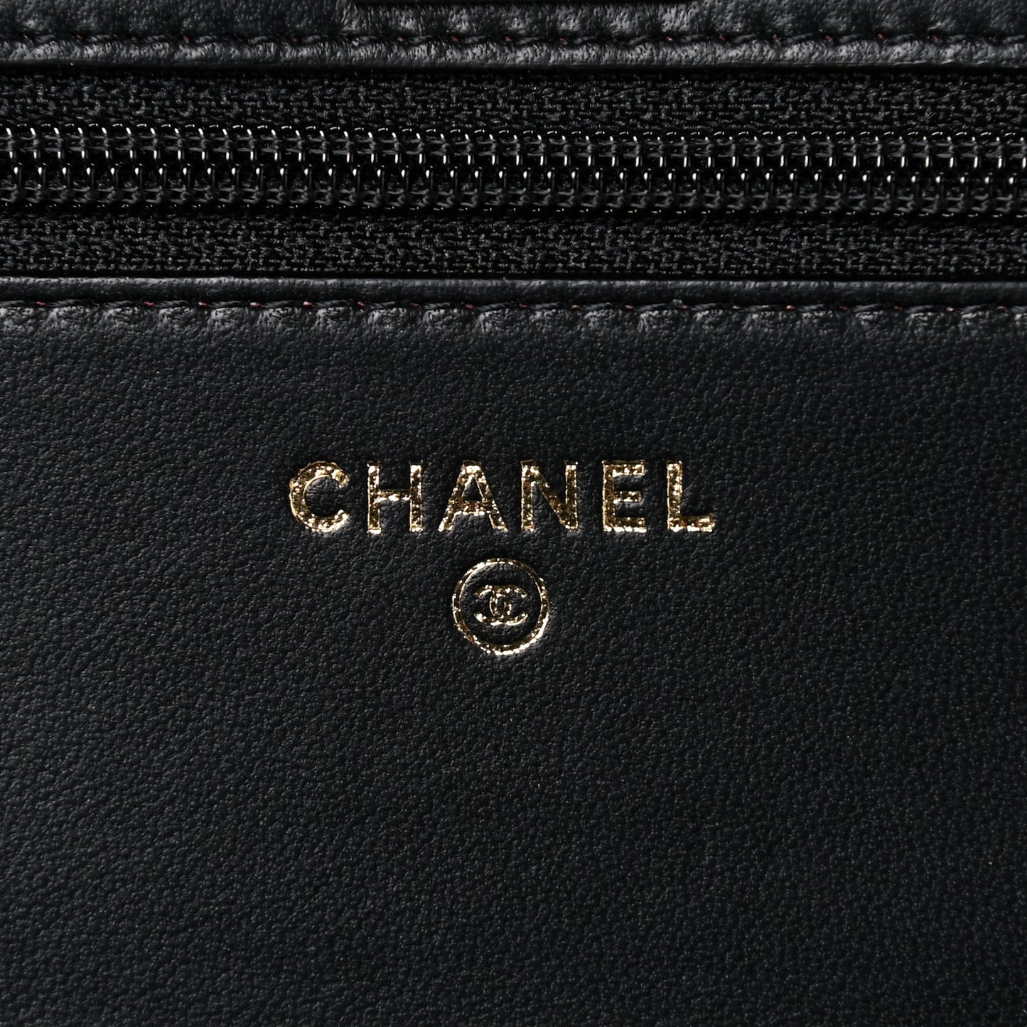 Lambskin Quilted Trendy CC Wallet On Chain WOC Black